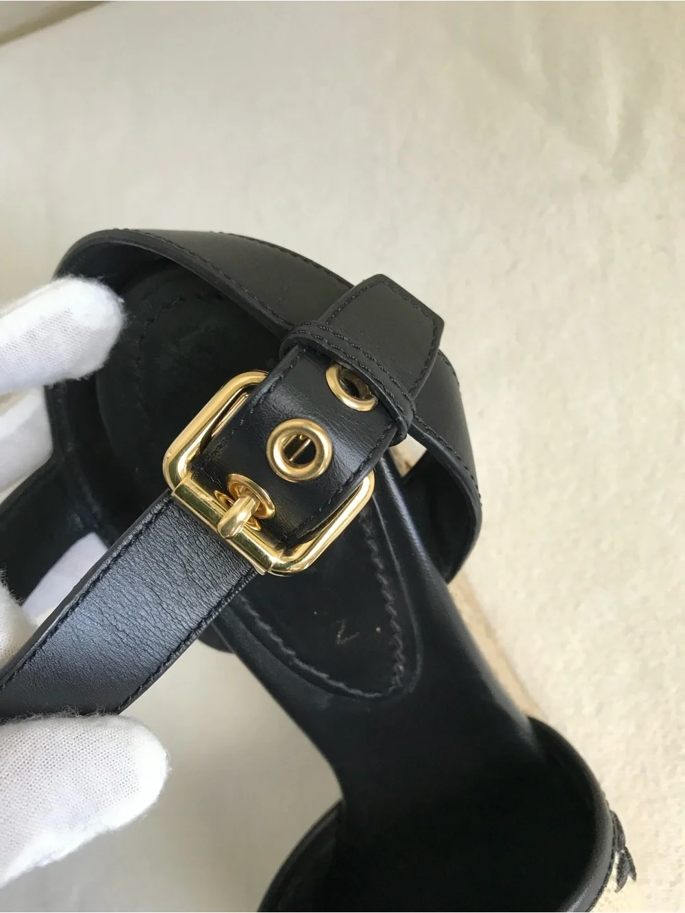 Louis Vuitton Black and Natural Monogram Espadrille Wedges - Picture 12 of 12